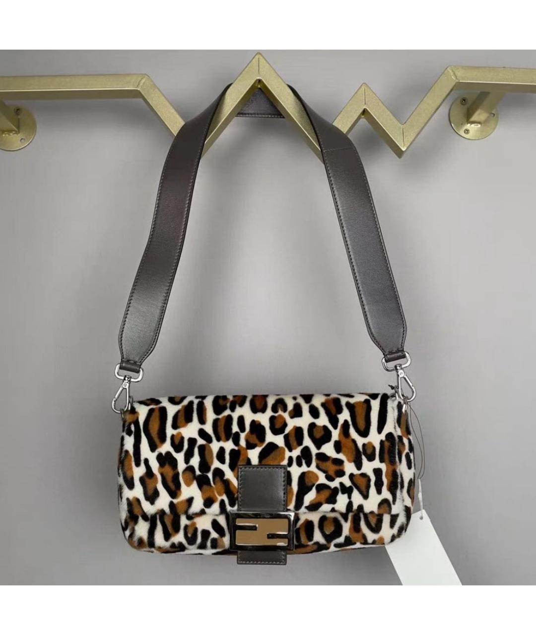 FENDI Бежевая меховая сумка через плечо, фото 2
