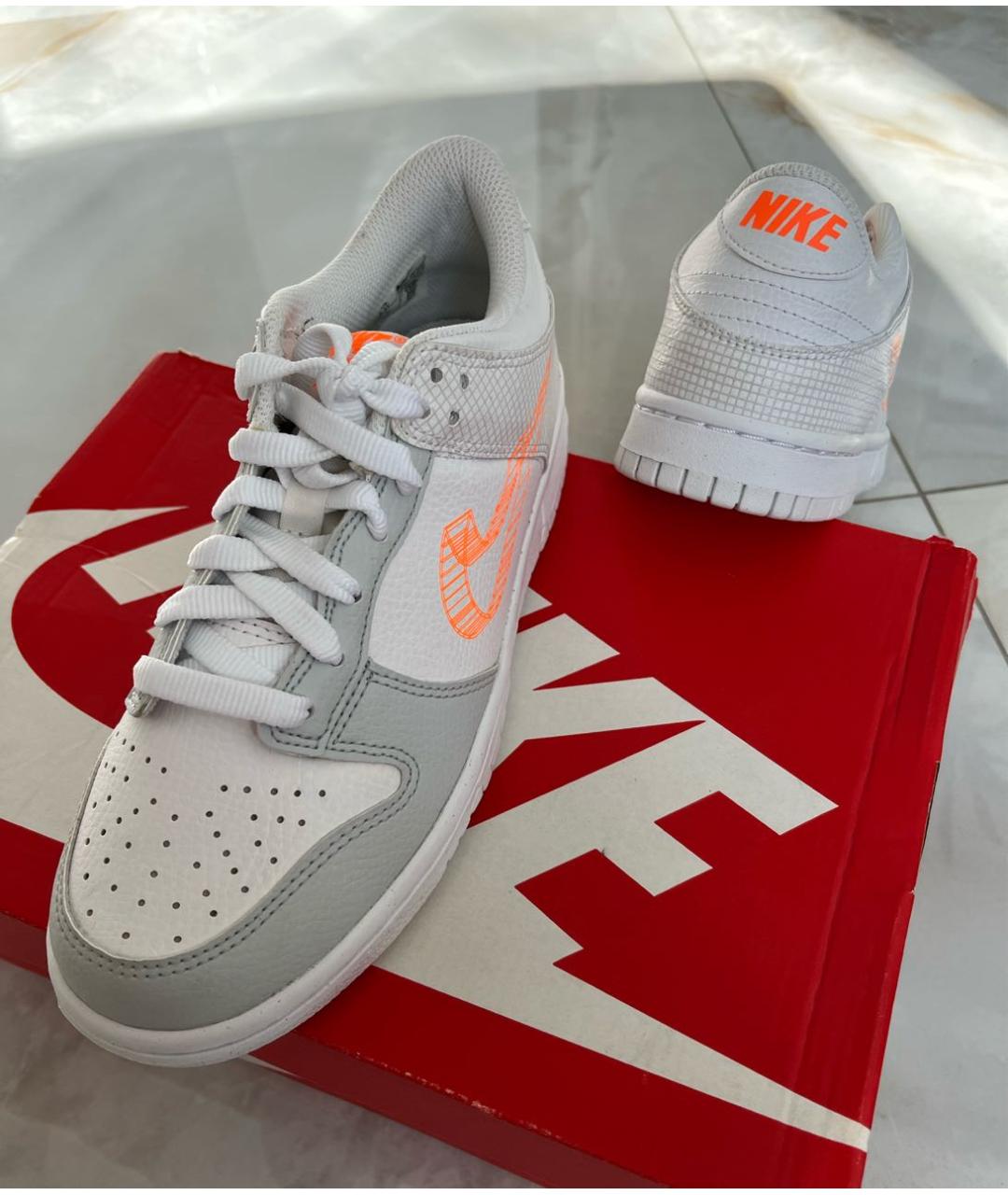 NIKE Белые кожаные кроссовки, фото 5