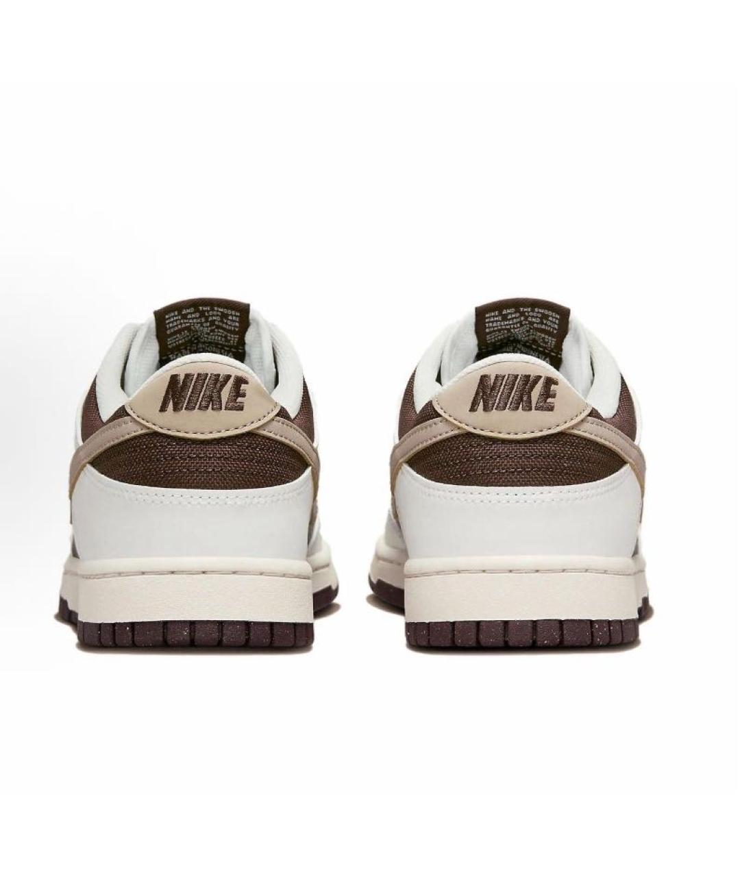 NIKE Коричневые кожаные низкие кроссовки / кеды, фото 4