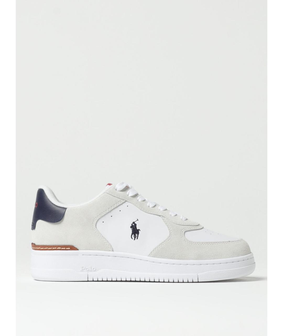 POLO RALPH LAUREN Белые кожаные низкие кроссовки / кеды, фото 4