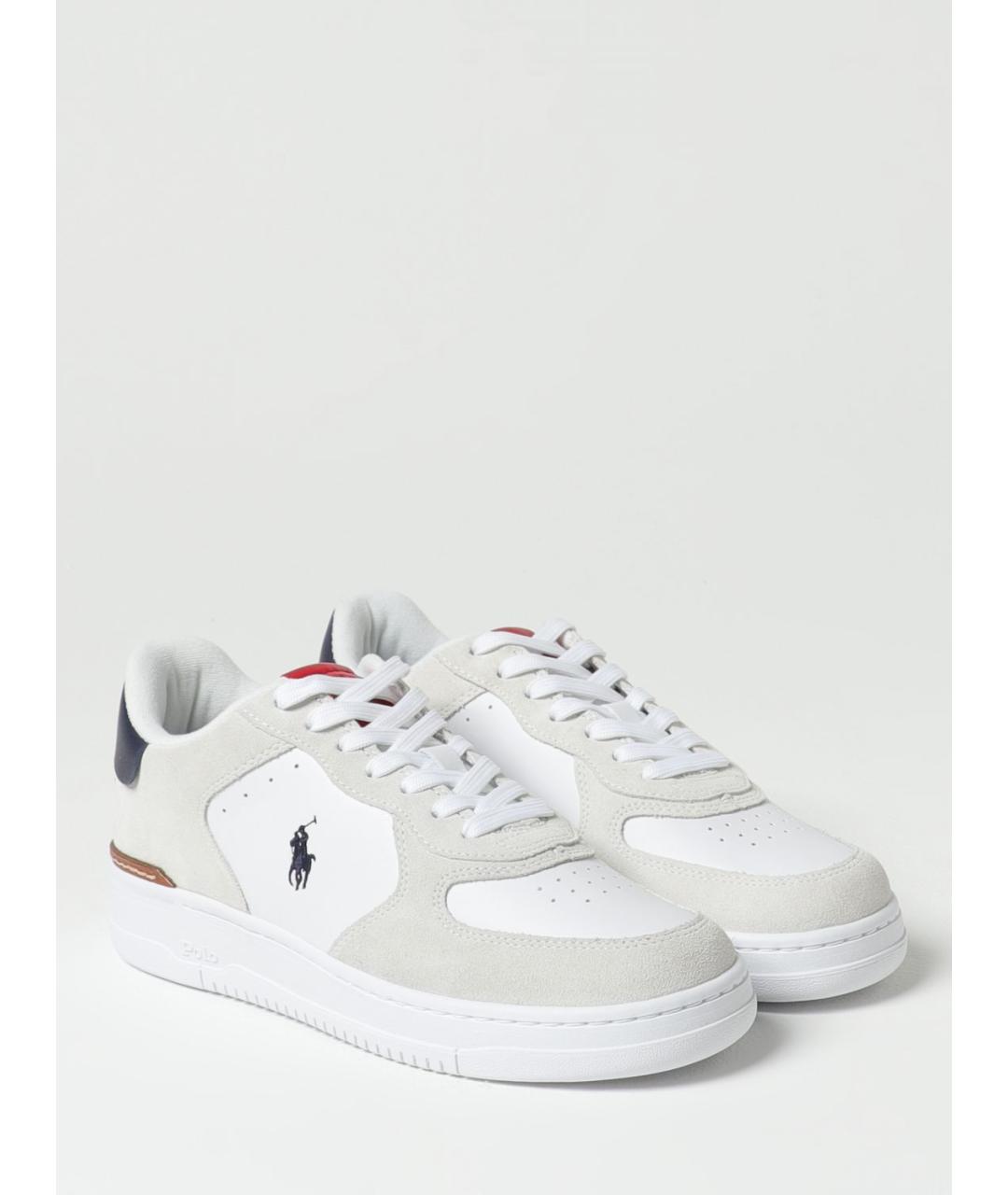 POLO RALPH LAUREN Белые кожаные низкие кроссовки / кеды, фото 2