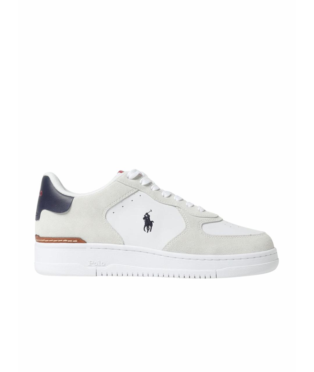 POLO RALPH LAUREN Белые кожаные низкие кроссовки / кеды, фото 1