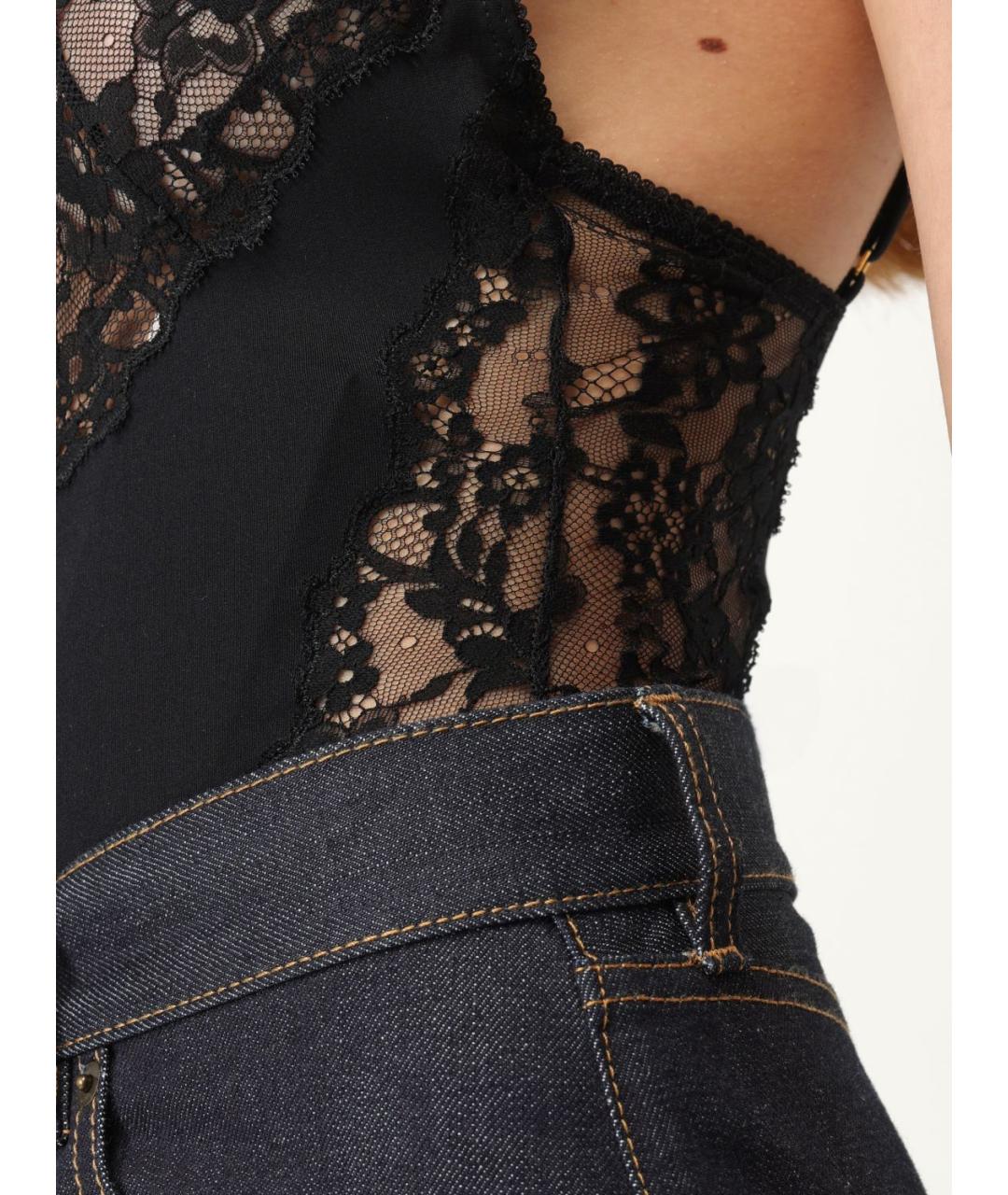SAINT LAURENT Черное синтетическое боди, фото 7