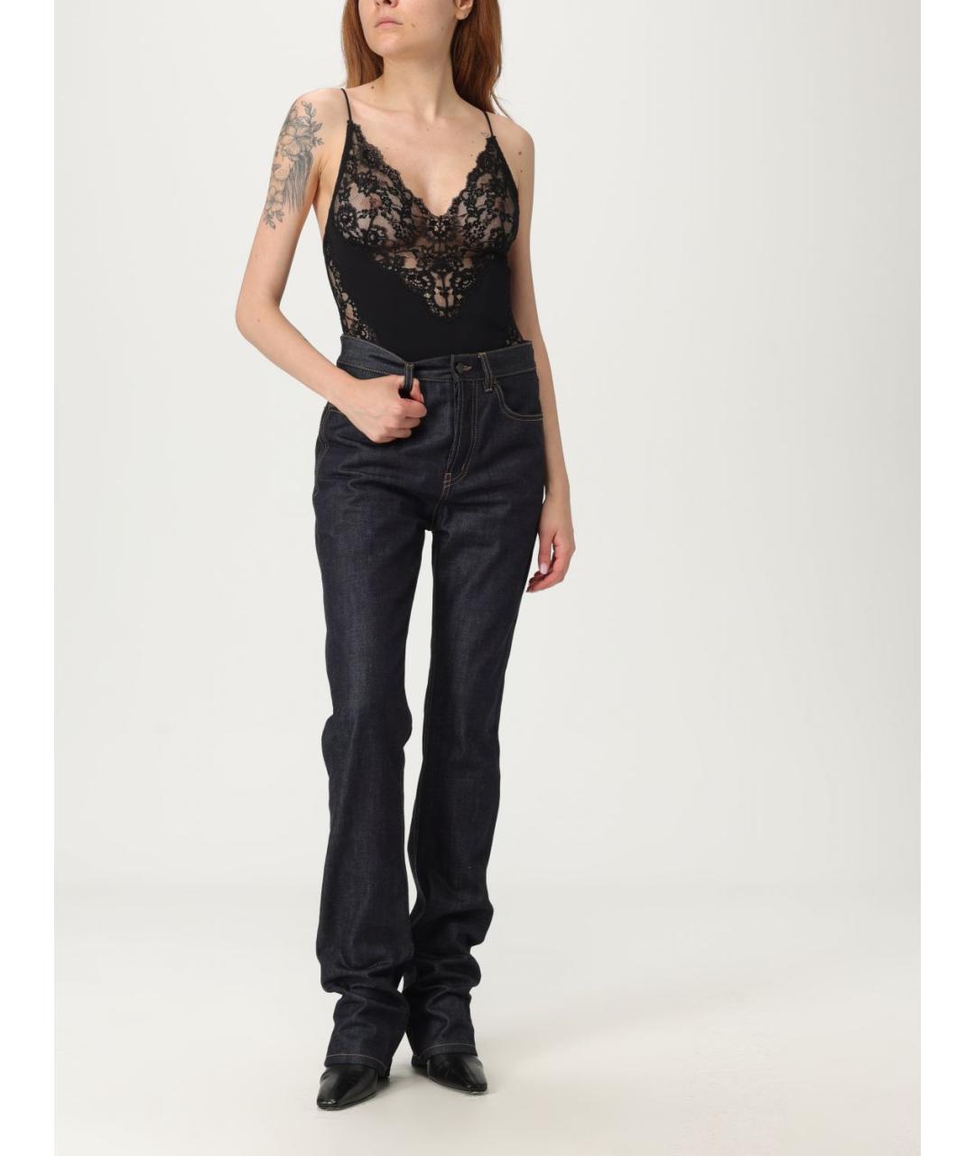 SAINT LAURENT Черное синтетическое боди, фото 6