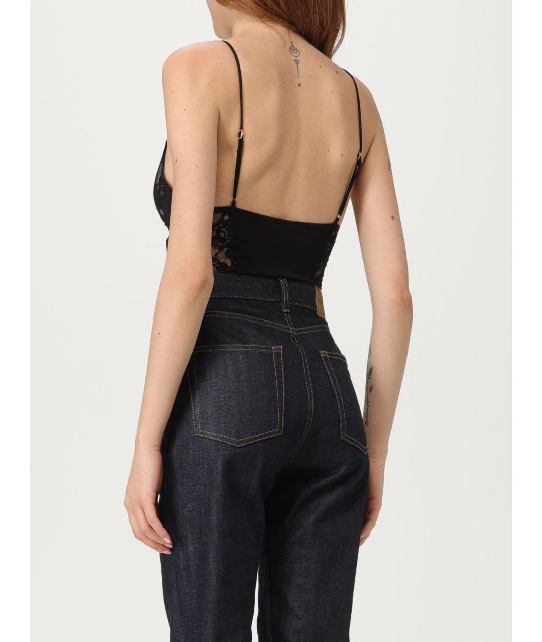 SAINT LAURENT Черное синтетическое боди, фото 4