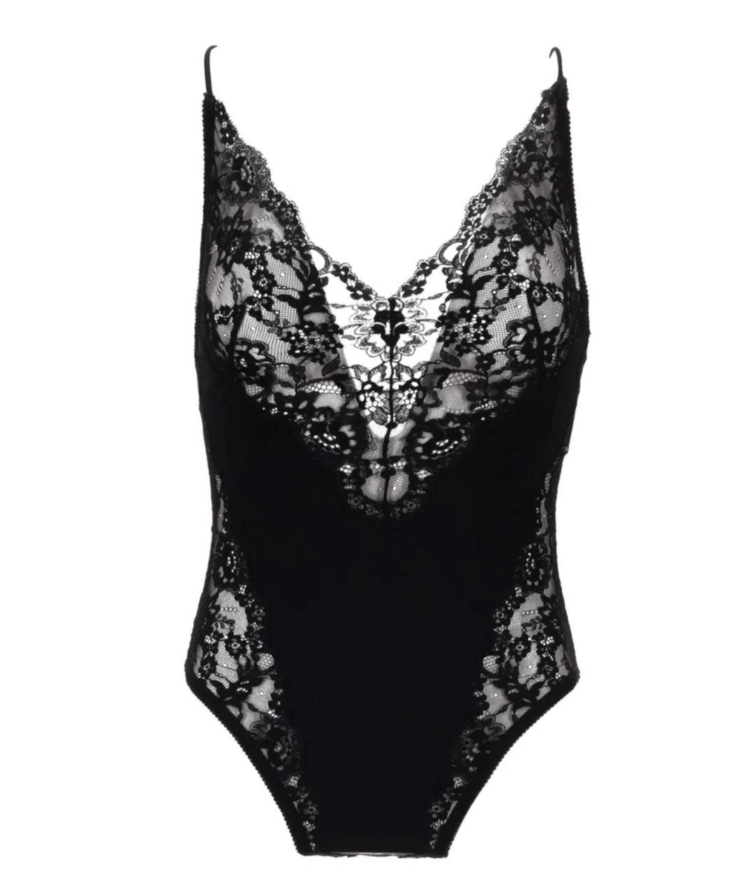 SAINT LAURENT Черное синтетическое боди, фото 1