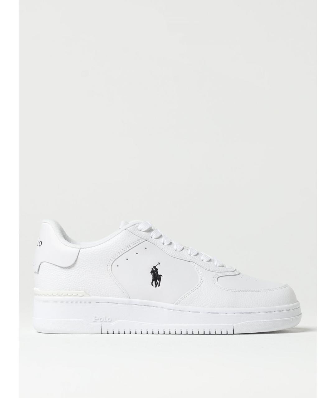 POLO RALPH LAUREN Белые кожаные низкие кроссовки / кеды, фото 4