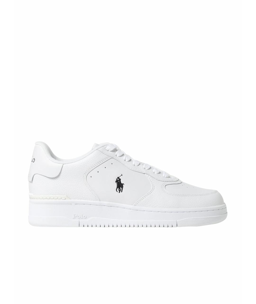 POLO RALPH LAUREN Белые кожаные низкие кроссовки / кеды, фото 1