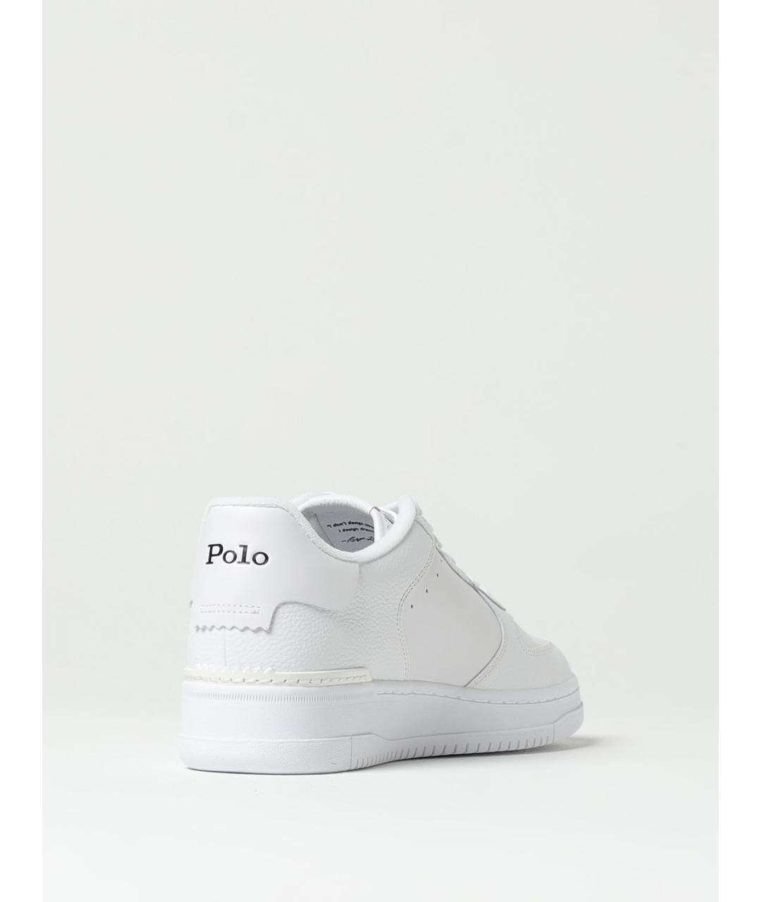 POLO RALPH LAUREN Белые кожаные низкие кроссовки / кеды, фото 3