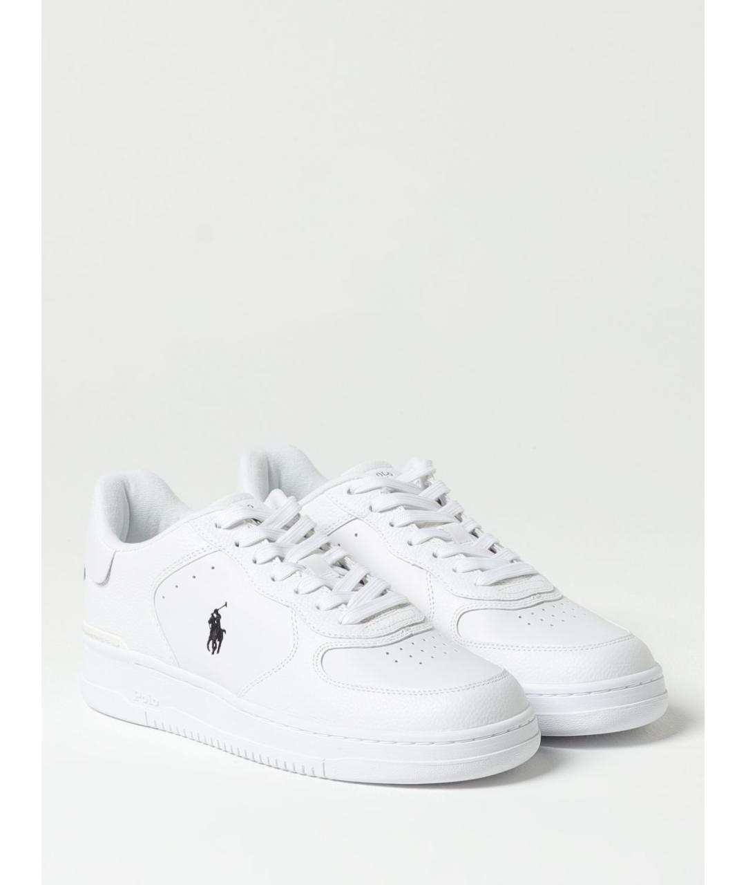 POLO RALPH LAUREN Белые кожаные низкие кроссовки / кеды, фото 2