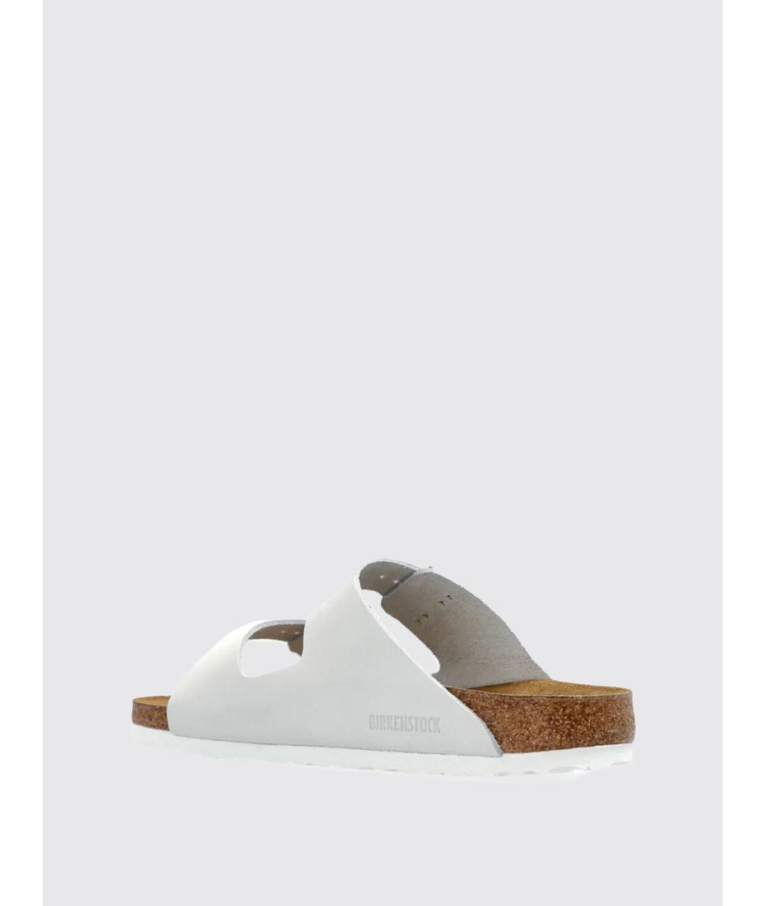 BIRKENSTOCK Белые кожаные шлепанцы, фото 3