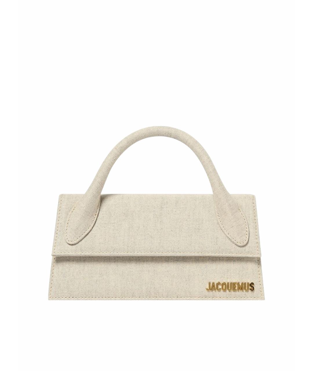 JACQUEMUS Серая тканевая сумка с короткими ручками, фото 1
