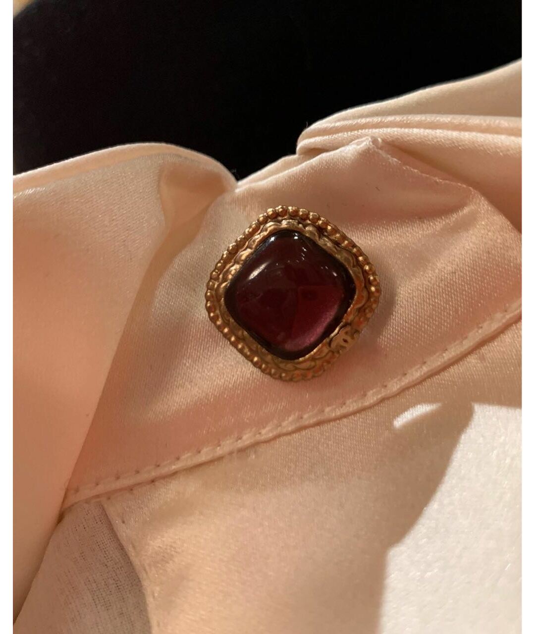 CHANEL Бежевая шелковая рубашка, фото 2