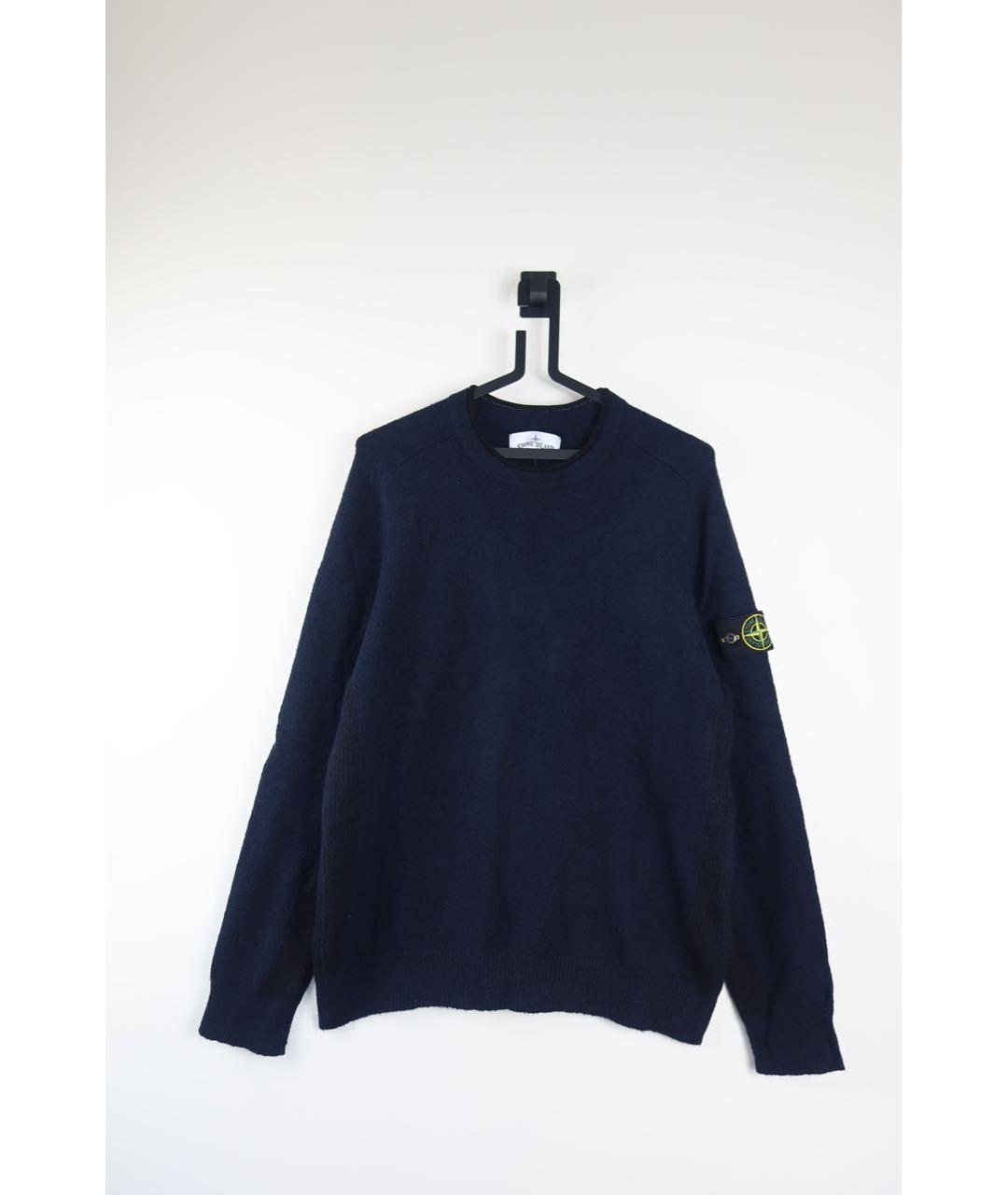 STONE ISLAND Темно-синий хлопковый джемпер / свитер, фото 8