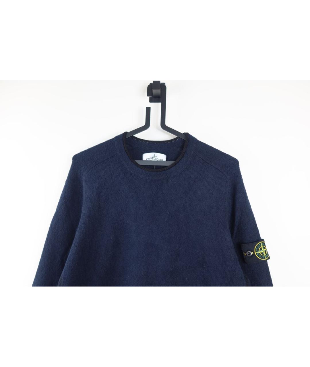 STONE ISLAND Темно-синий хлопковый джемпер / свитер, фото 2