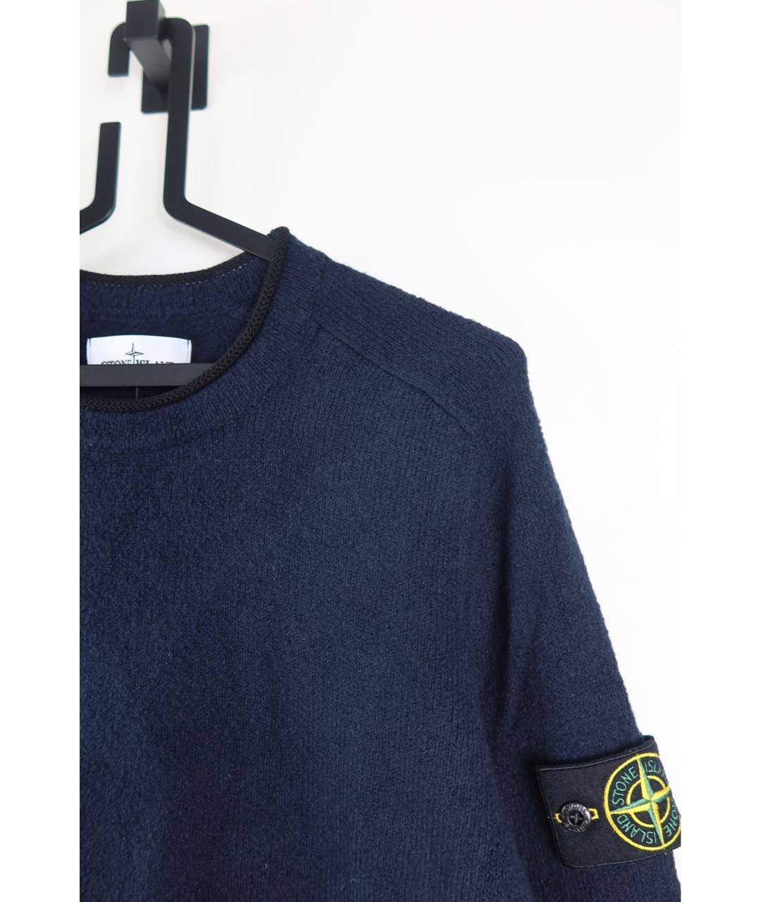 STONE ISLAND Темно-синий хлопковый джемпер / свитер, фото 5