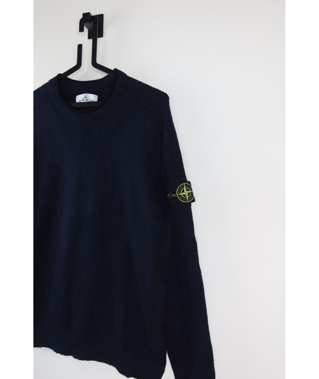 STONE ISLAND Темно-синий хлопковый джемпер / свитер, фото 4