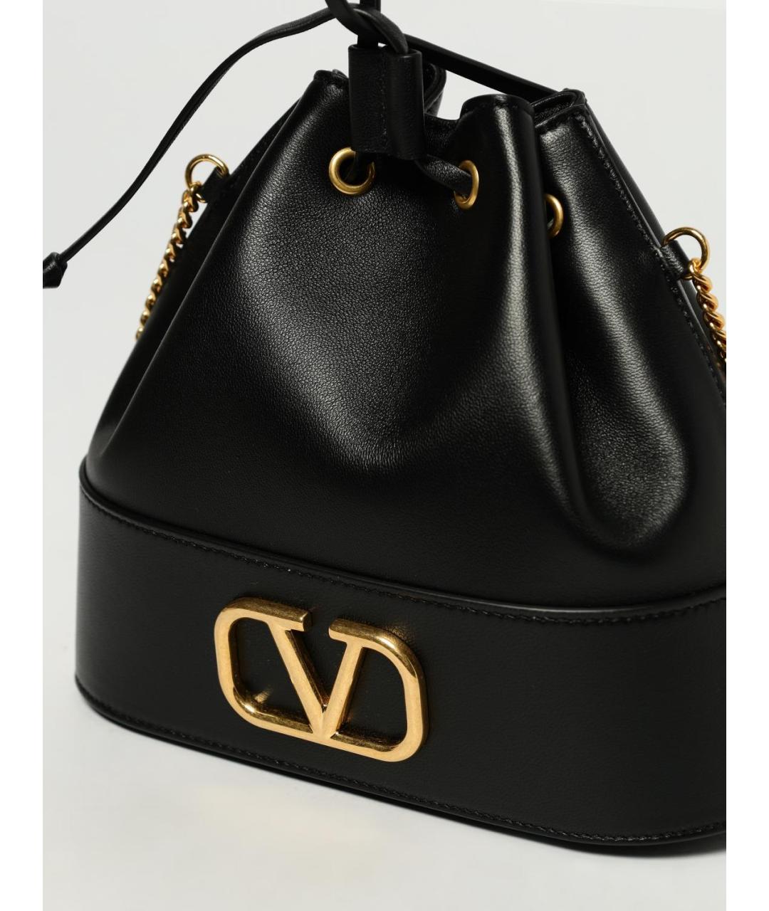 VALENTINO Черная кожаная сумка тоут, фото 2