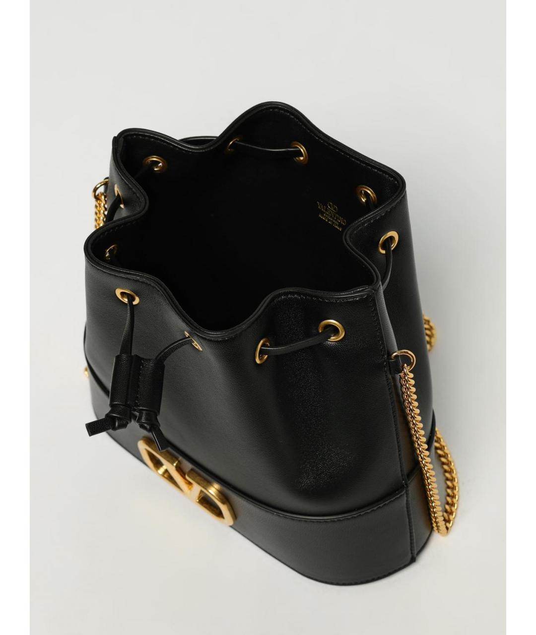 VALENTINO Черная кожаная сумка тоут, фото 3