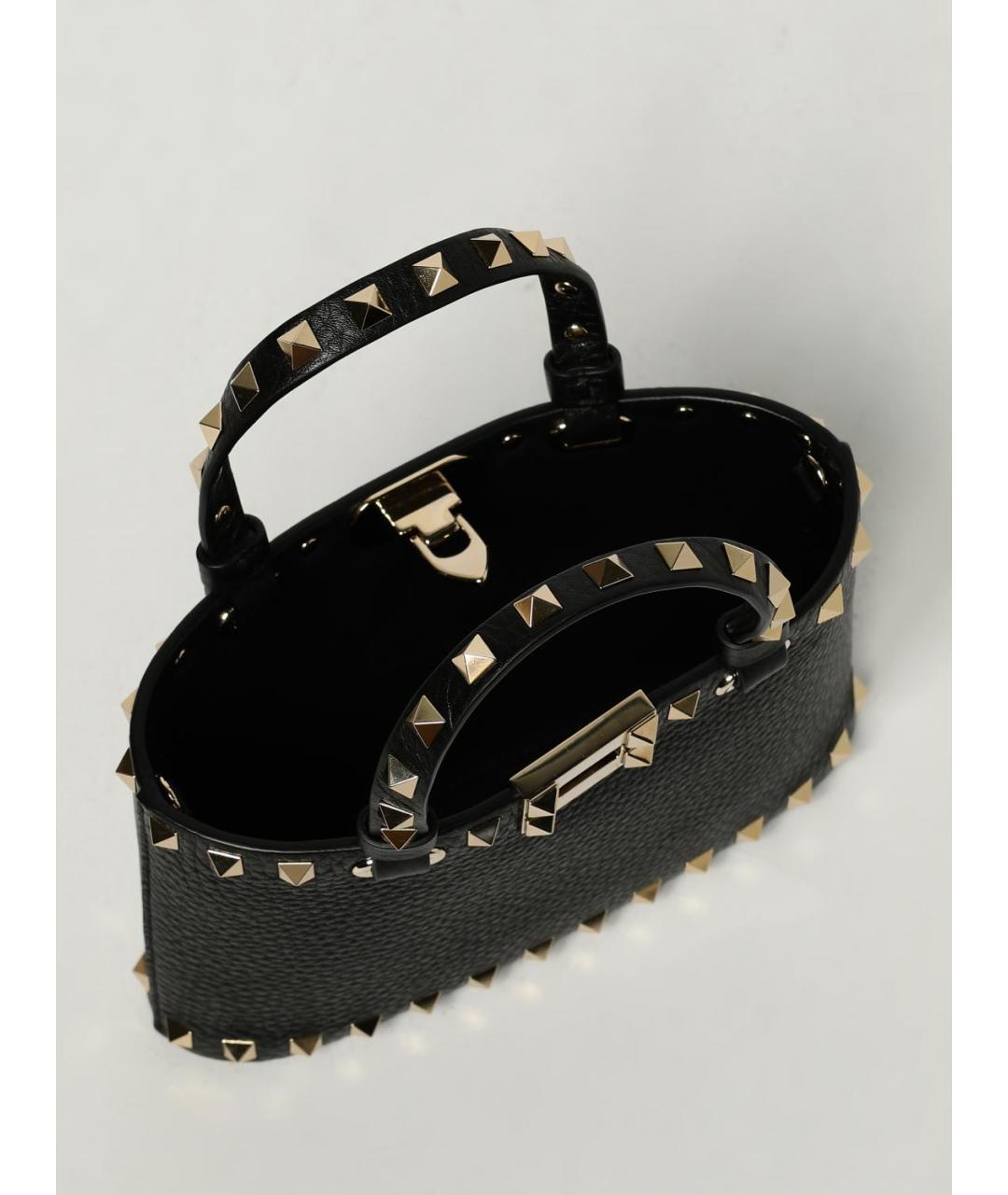 VALENTINO Черная кожаная сумка тоут, фото 5