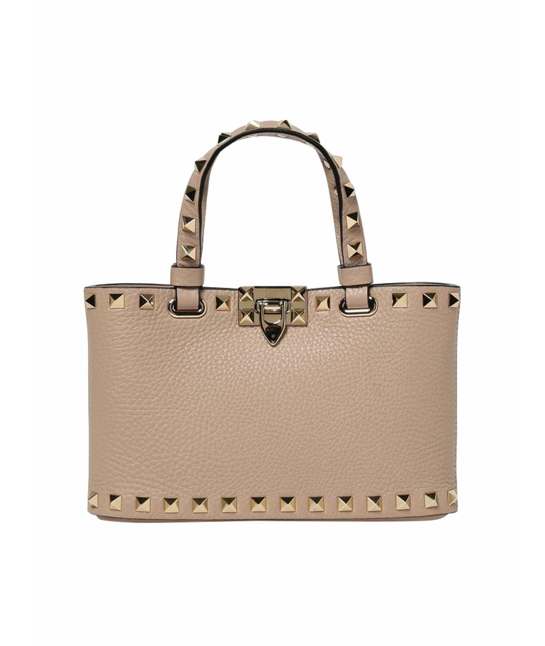 VALENTINO Бежевая кожаная сумка тоут, фото 1
