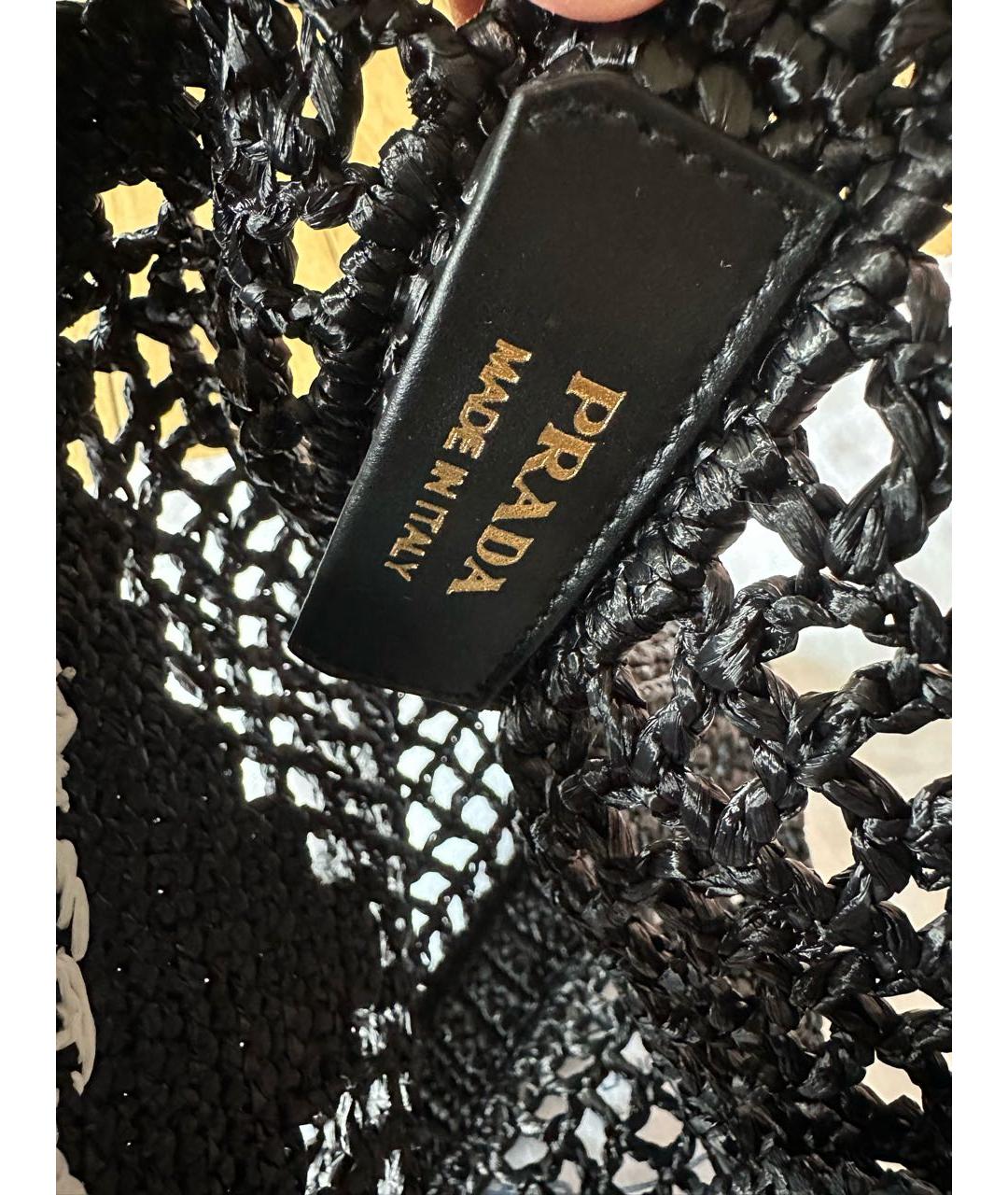 PRADA Черная пелетеная пляжная сумка, фото 6