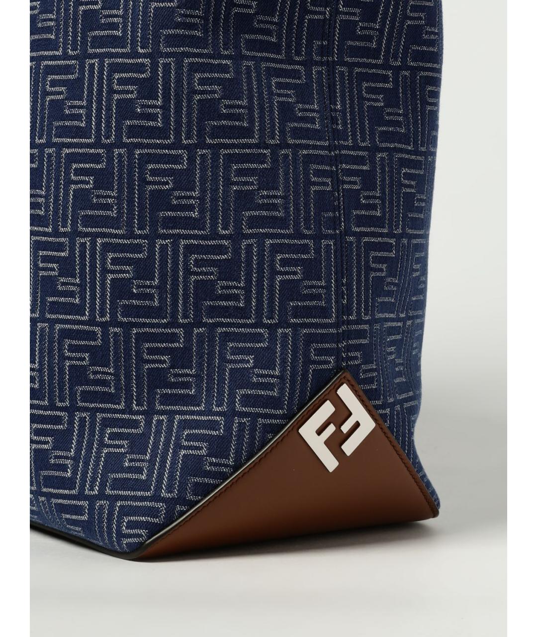 FENDI Синяя деним сумка тоут, фото 4