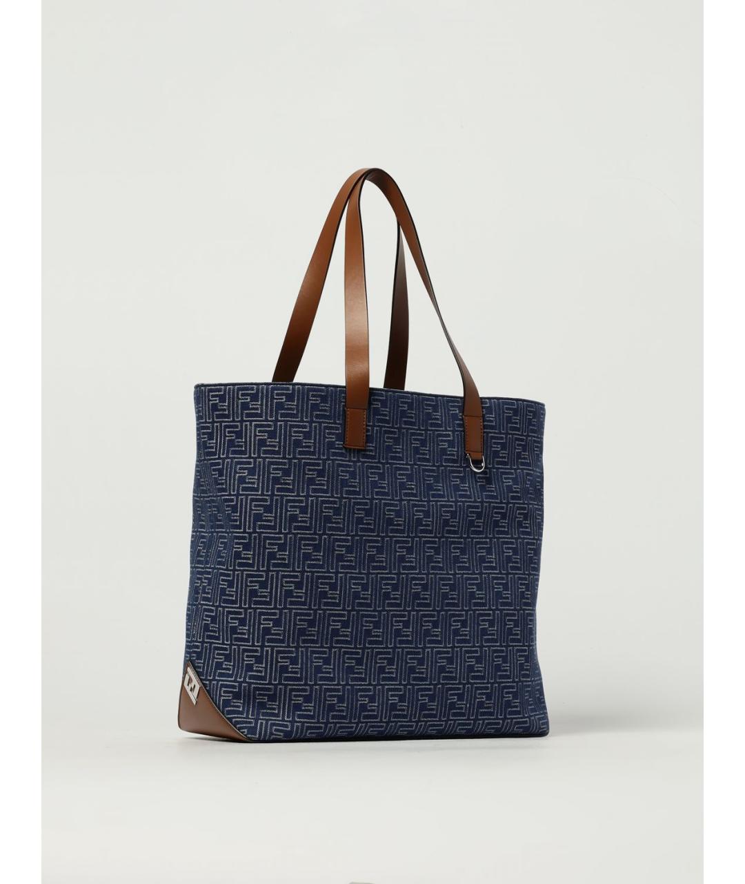 FENDI Синяя деним сумка тоут, фото 3