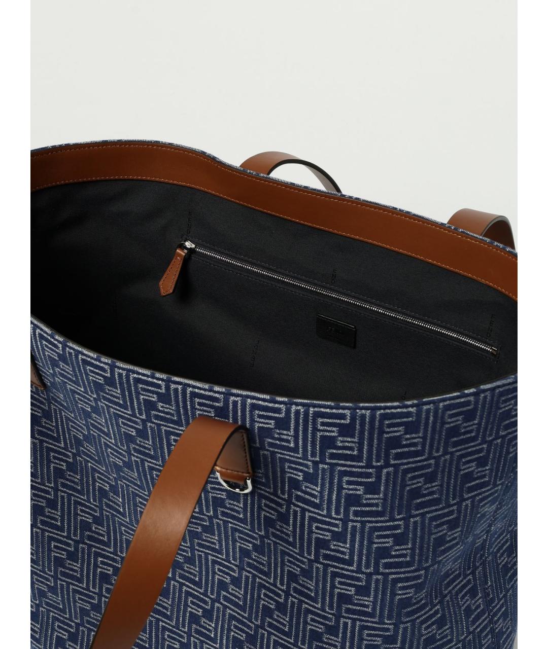 FENDI Синяя деним сумка тоут, фото 5