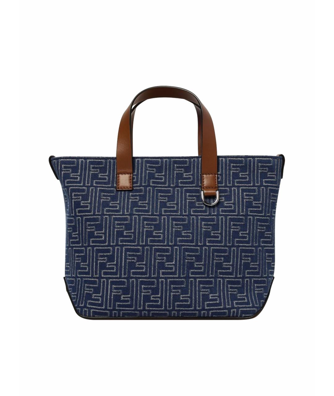 FENDI Синяя деним сумка тоут, фото 1