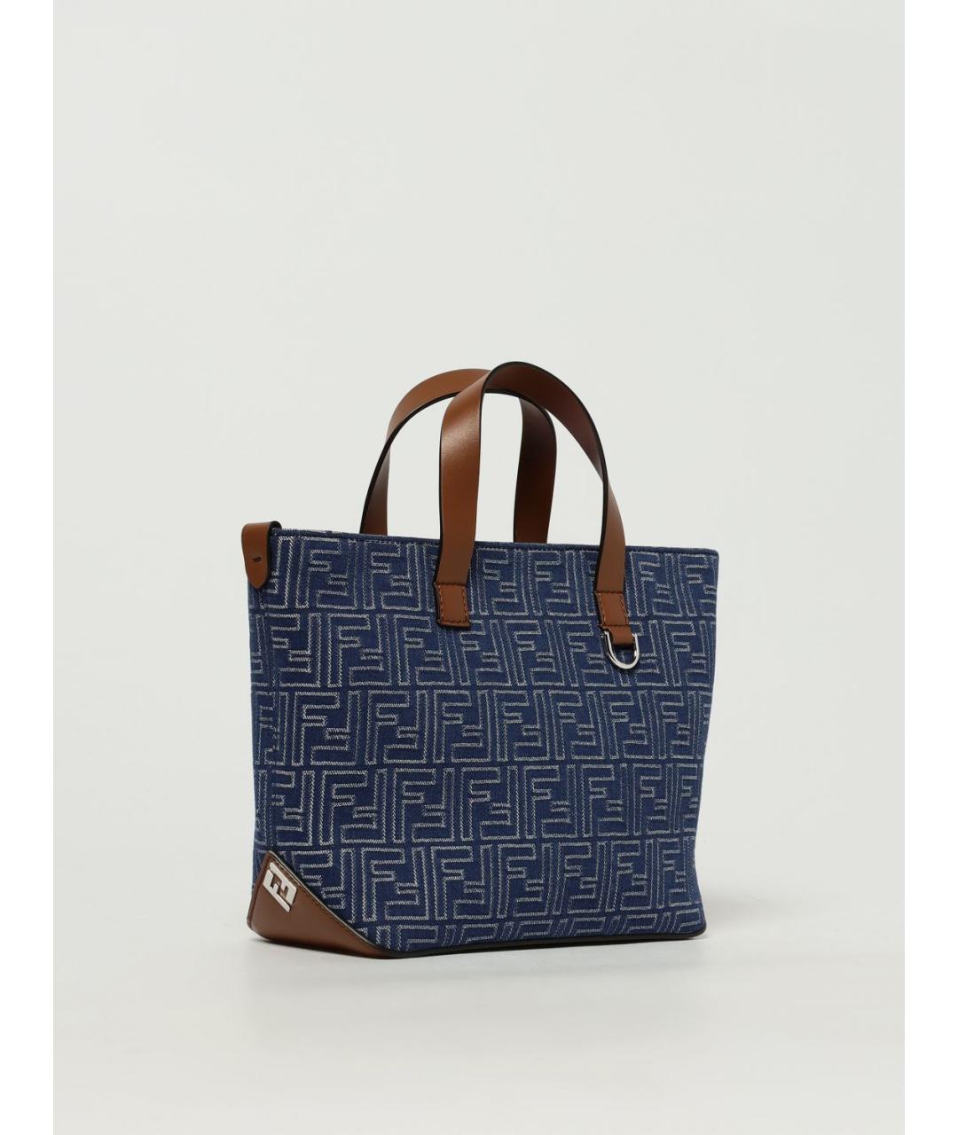 FENDI Синяя деним сумка тоут, фото 3