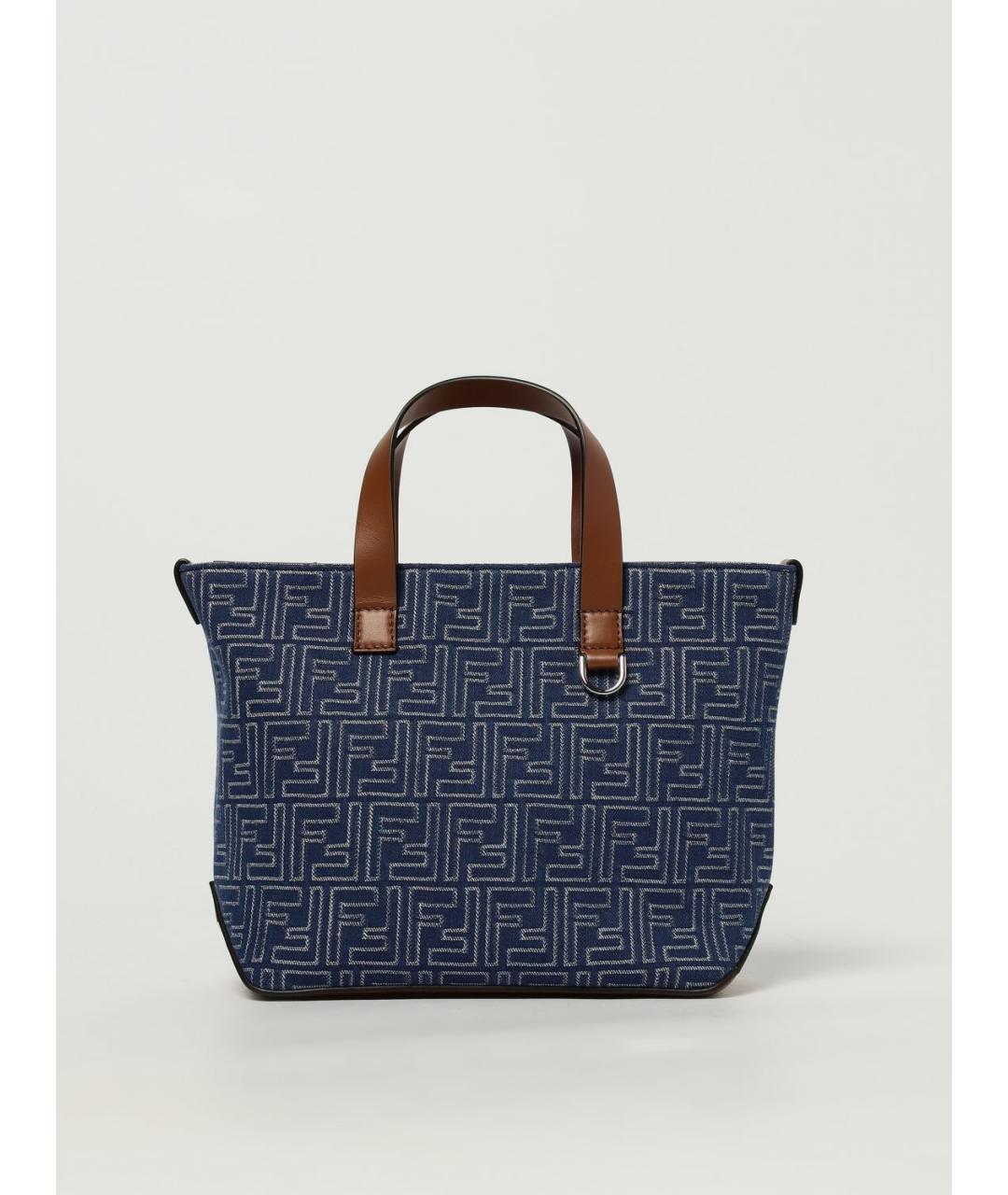 FENDI Синяя деним сумка тоут, фото 6