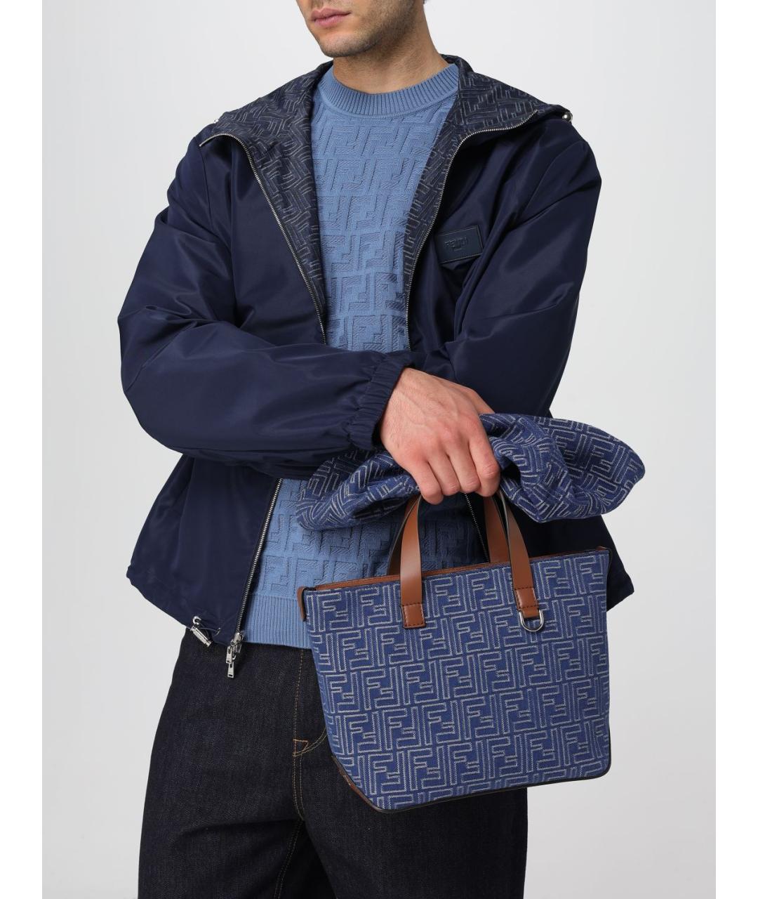 FENDI Синяя деним сумка тоут, фото 2