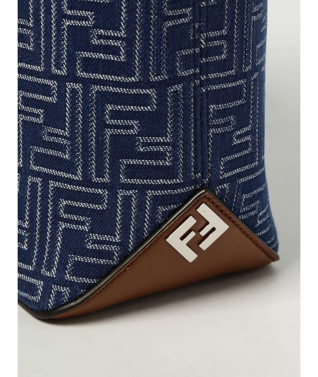 FENDI Синяя деним сумка тоут, фото 4