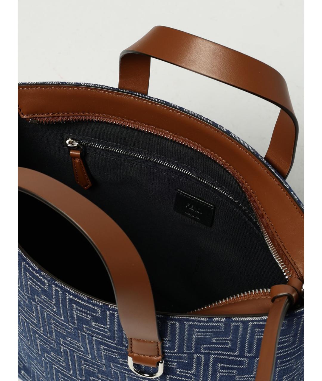 FENDI Синяя деним сумка тоут, фото 5