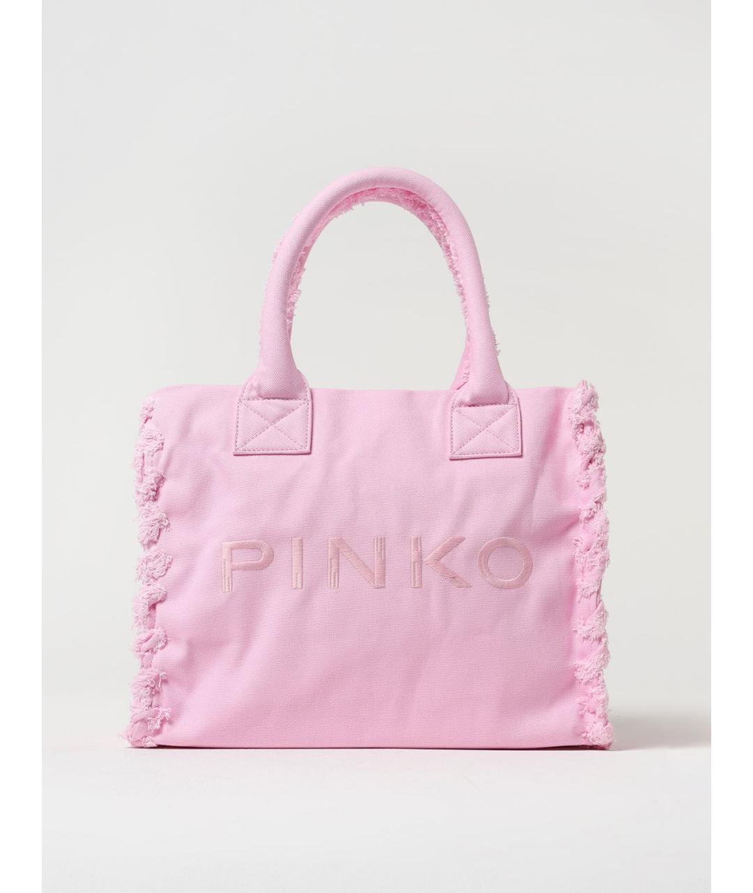 PINKO Розовая тканевая сумка тоут, фото 4