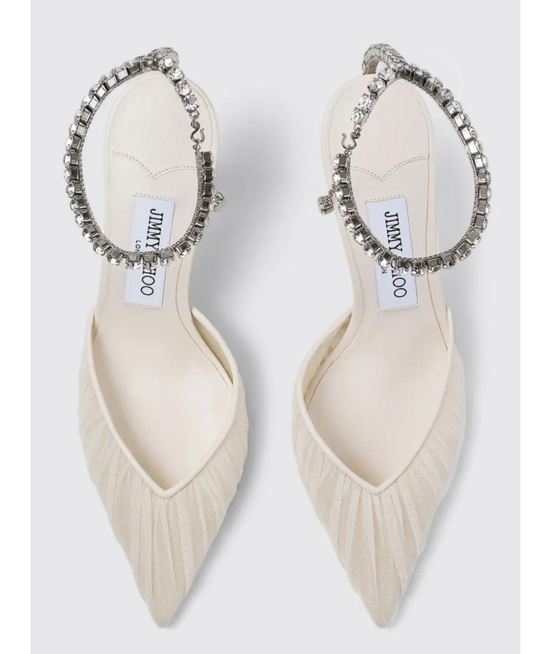 JIMMY CHOO Белые текстильные туфли, фото 4