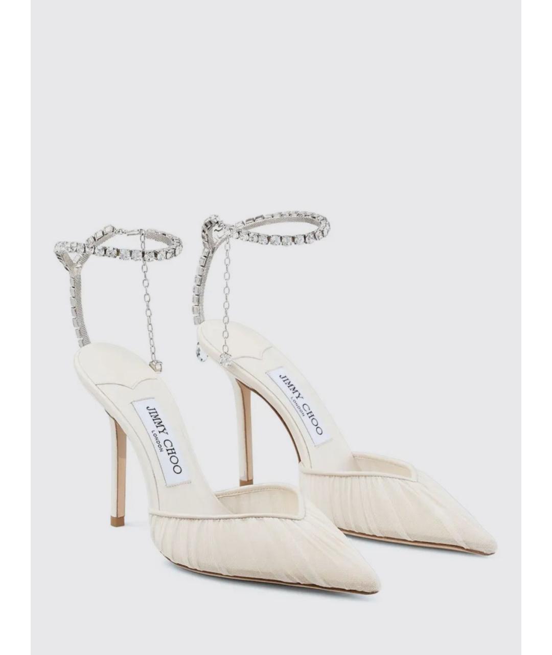 JIMMY CHOO Белые текстильные туфли, фото 2