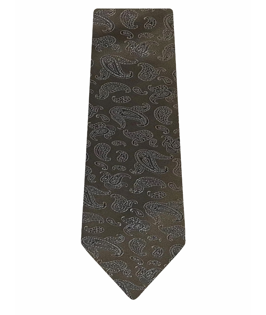 SAINT LAURENT Коричневый шелковый галстук, фото 1