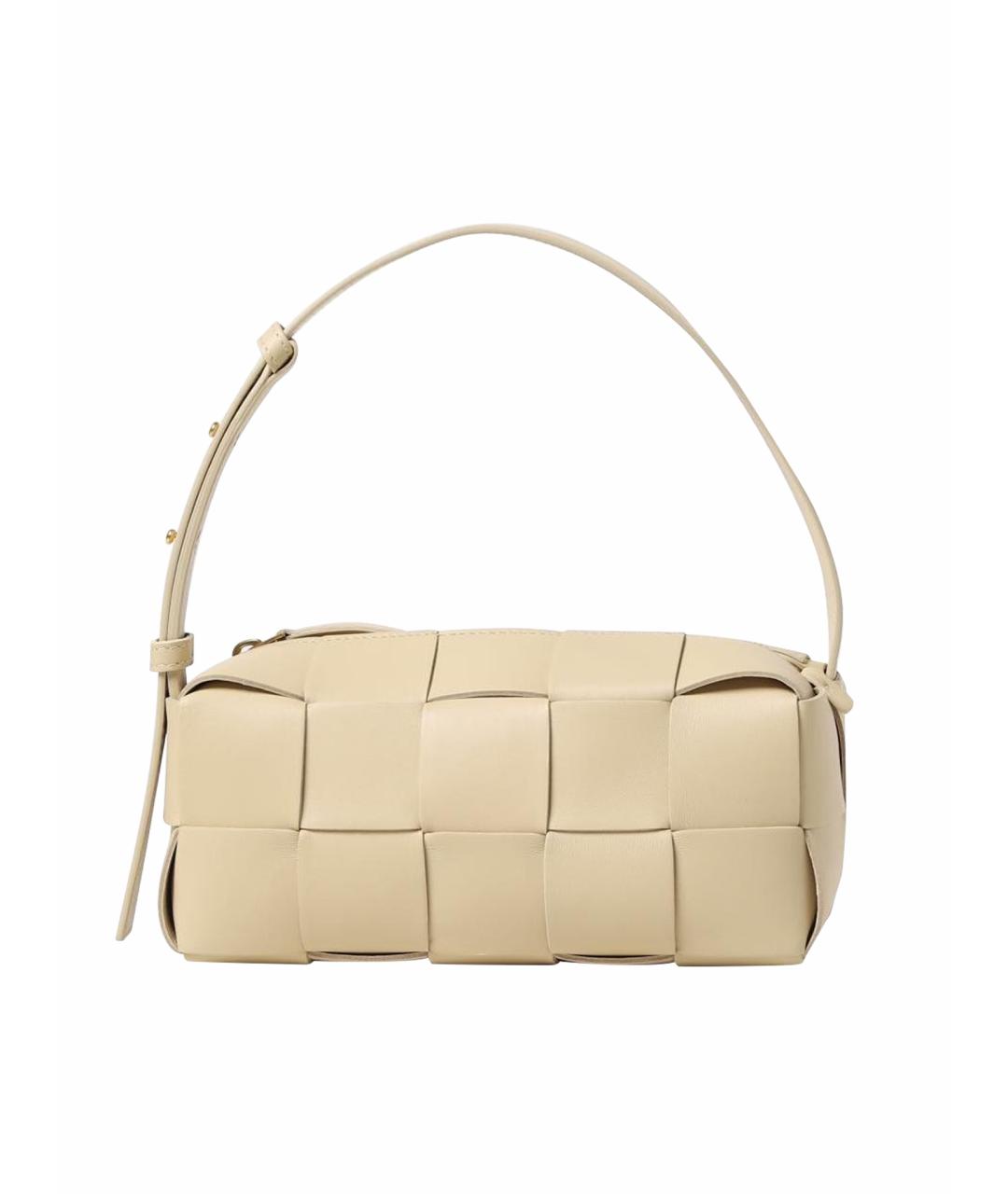 BOTTEGA VENETA Бежевая кожаная сумка с короткими ручками, фото 1