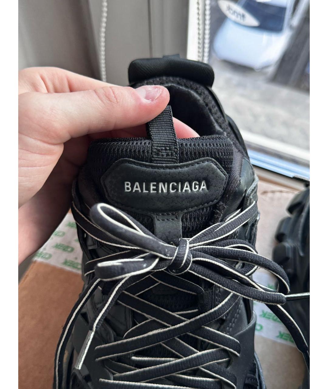 BALENCIAGA Черные кожаные низкие кроссовки / кеды, фото 6