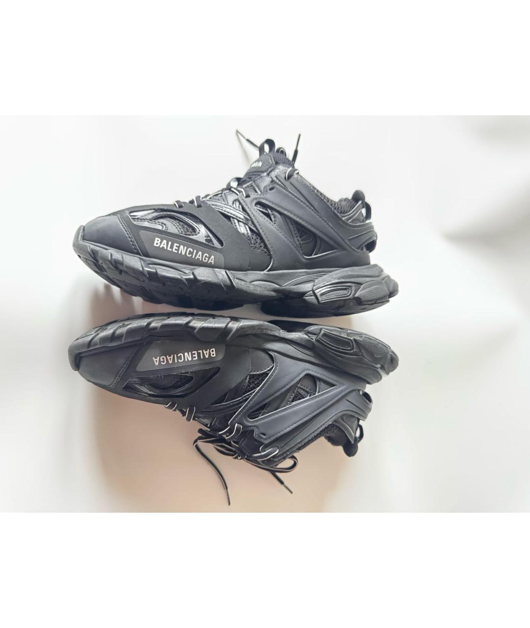 BALENCIAGA Черные кожаные низкие кроссовки / кеды, фото 5