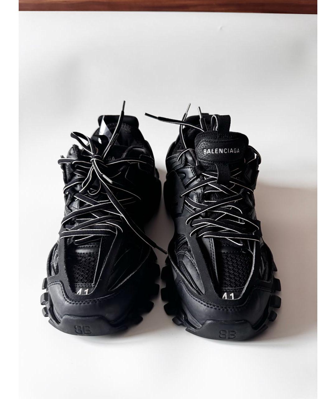 BALENCIAGA Черные кожаные низкие кроссовки / кеды, фото 2