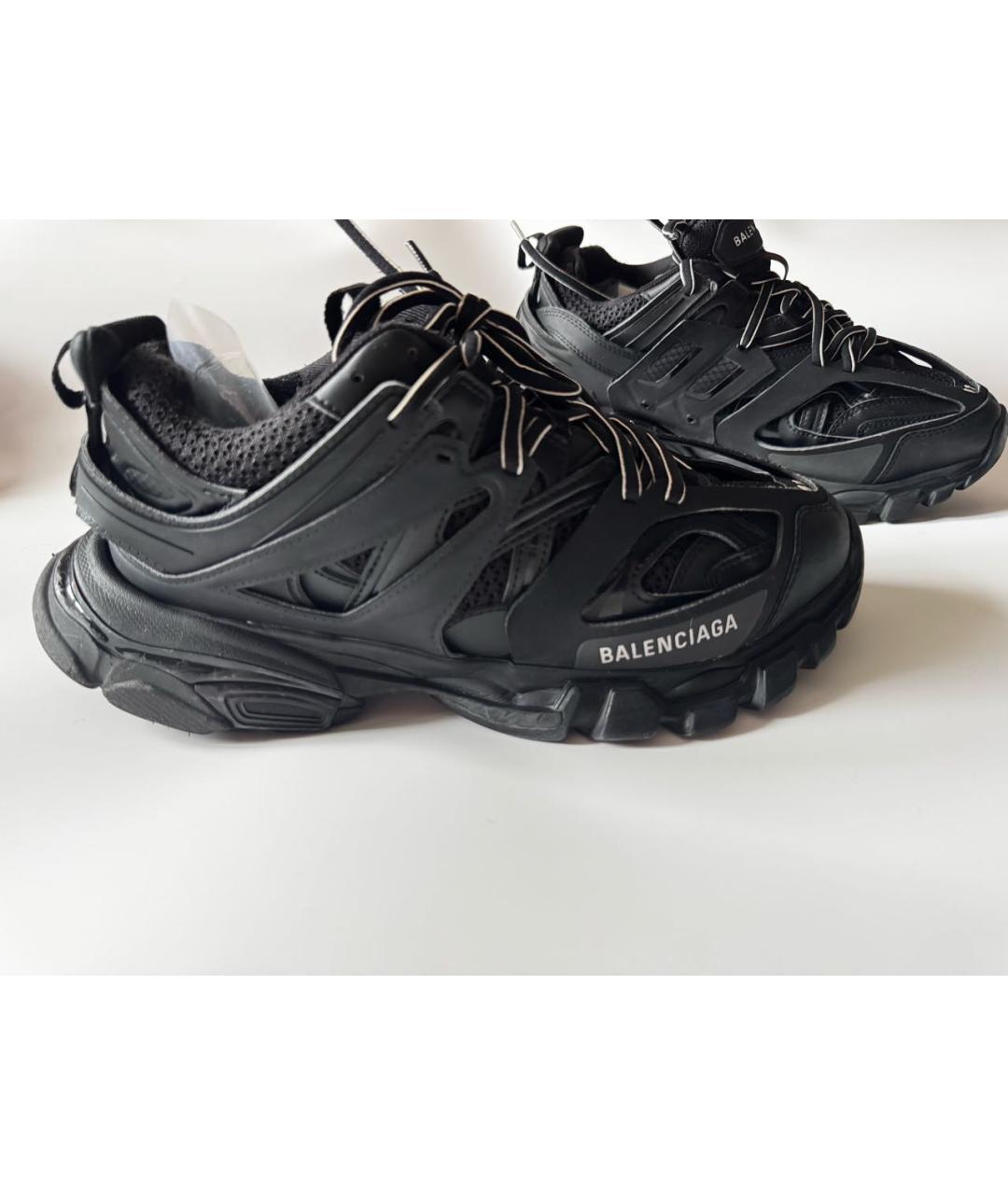 BALENCIAGA Черные кожаные низкие кроссовки / кеды, фото 3