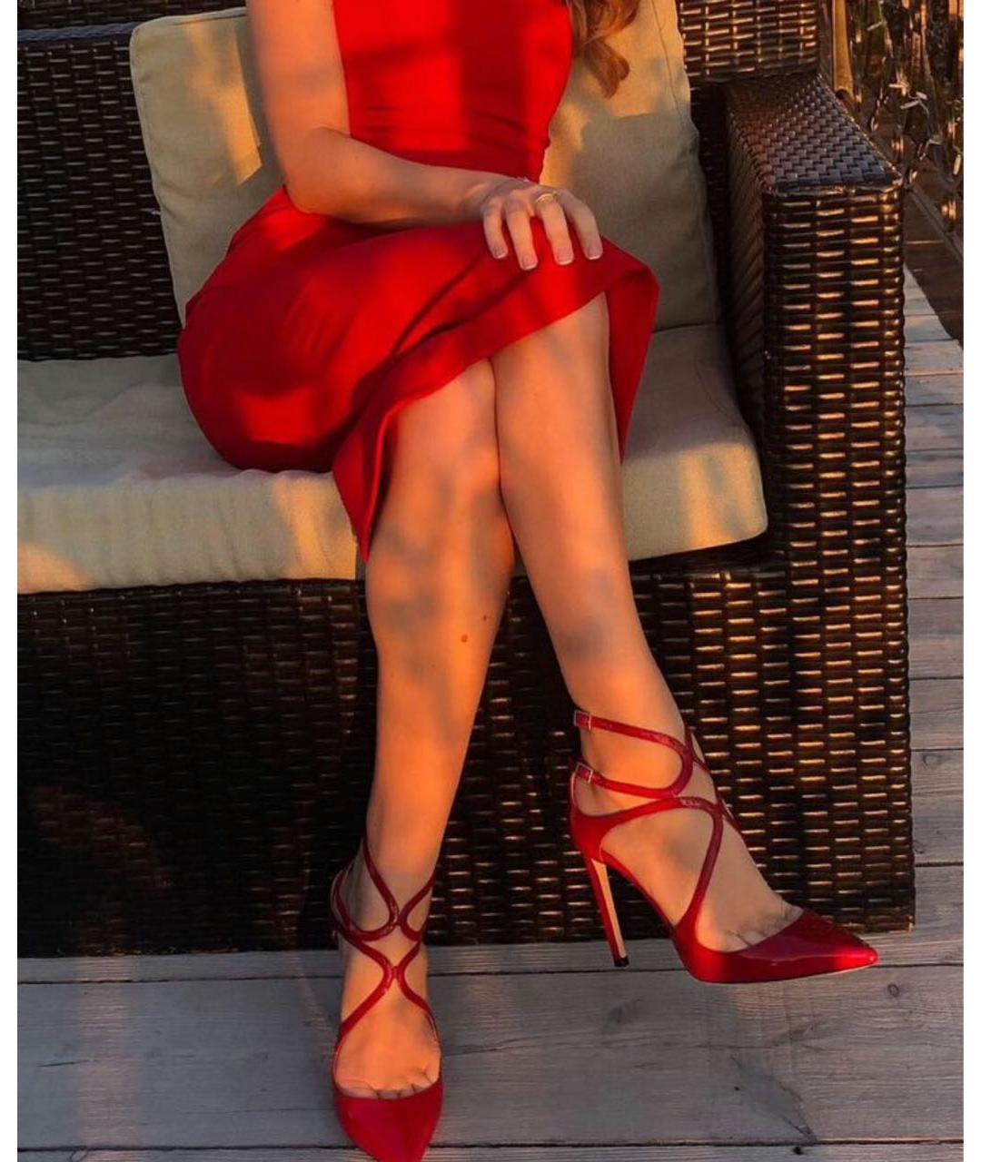 JIMMY CHOO Красные туфли из лакированной кожи, фото 4