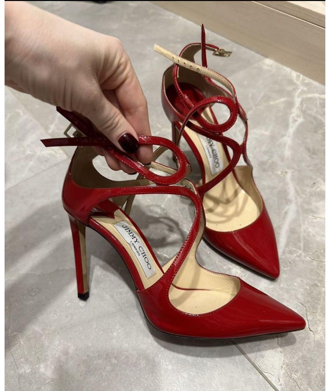 JIMMY CHOO Красные туфли из лакированной кожи, фото 7