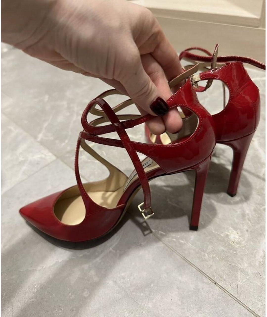 JIMMY CHOO Красные туфли из лакированной кожи, фото 3