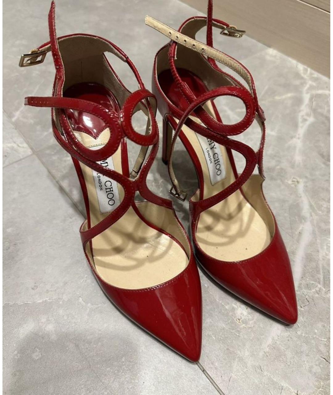 JIMMY CHOO Красные туфли из лакированной кожи, фото 5