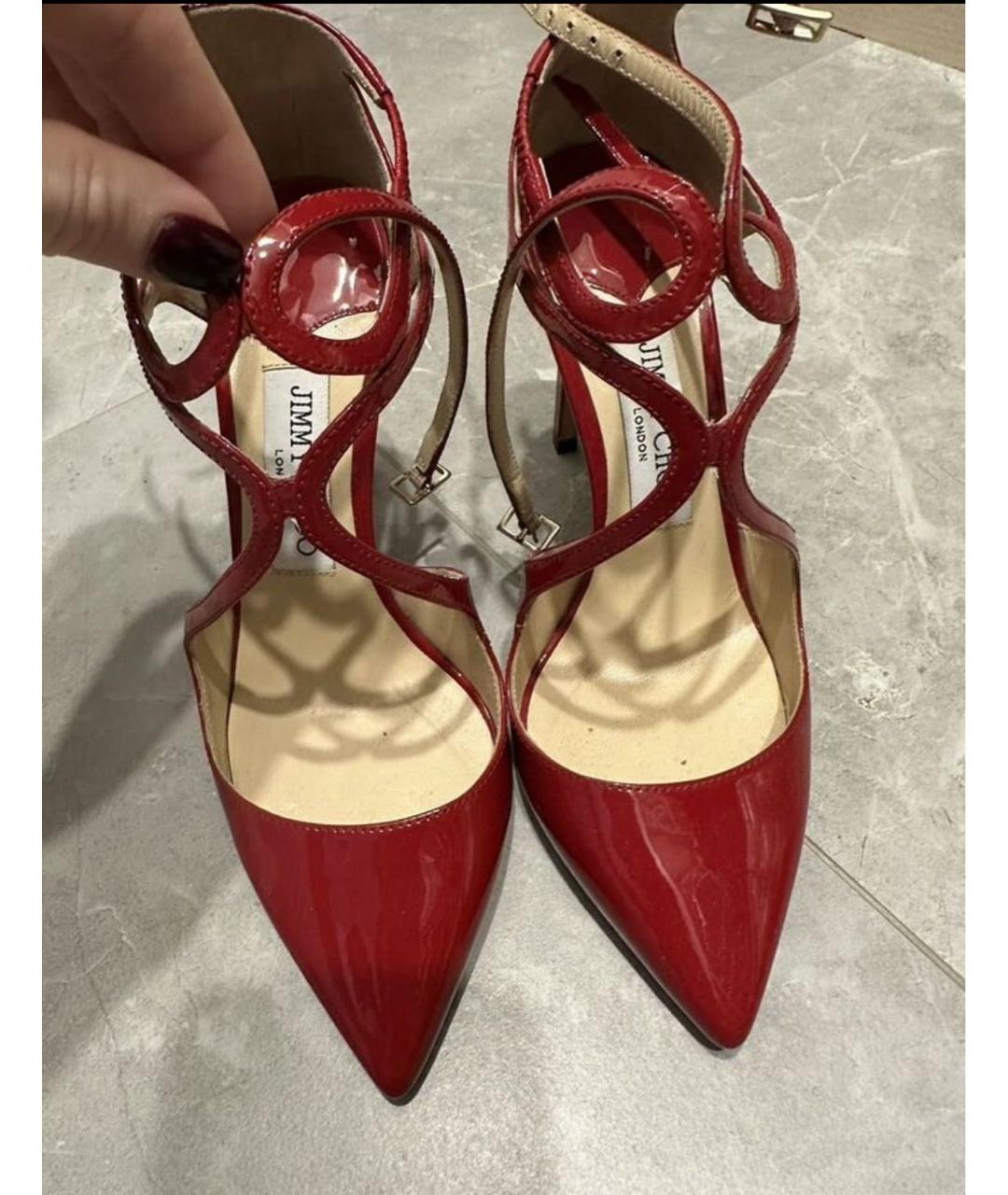 JIMMY CHOO Красные туфли из лакированной кожи, фото 6