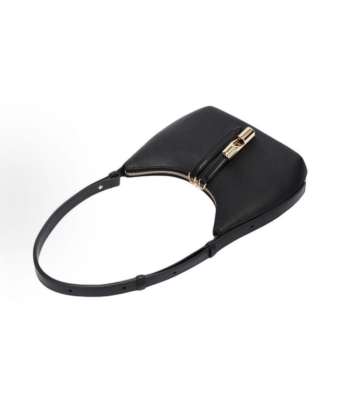 FURLA Черная кожаная сумка через плечо, фото 4